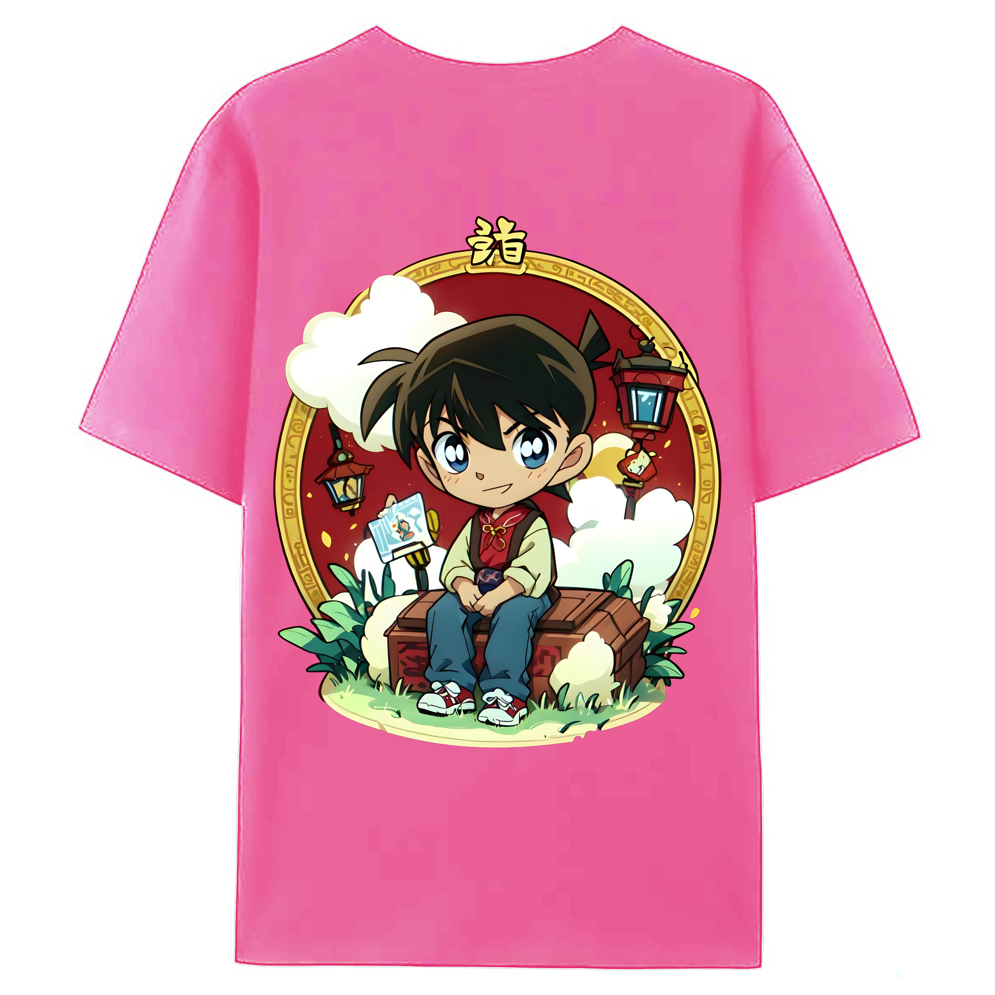 （画像用） 名探偵コナン 江戸川 コナン Detective Conan Conan Edogawa レディース半袖Tシャツ(バックプリント)